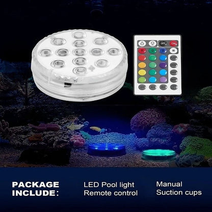 USB Pool Lights Rechargeable Submersible LED Lights with Remote RF IP68 Underwater Waterproof Pond Light for Inground Pool Decor Beauty World Shop