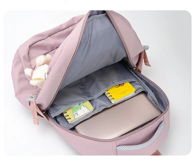 Girl School Bag Backpack Back Pack For Teenager Women Children Female Pink Schoolbag Primary High Bagpack Class Teens Child Kids Beauty World Shop