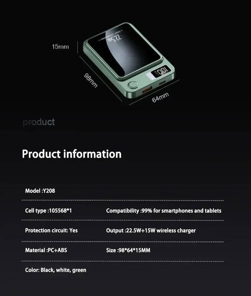 Lenovo 2026 200000mAh Magnetic Wireless Power Bank Portable Fast Charger For Magsafe Auxiliary Battery For iphone Huawei Samsung Beauty World Shop