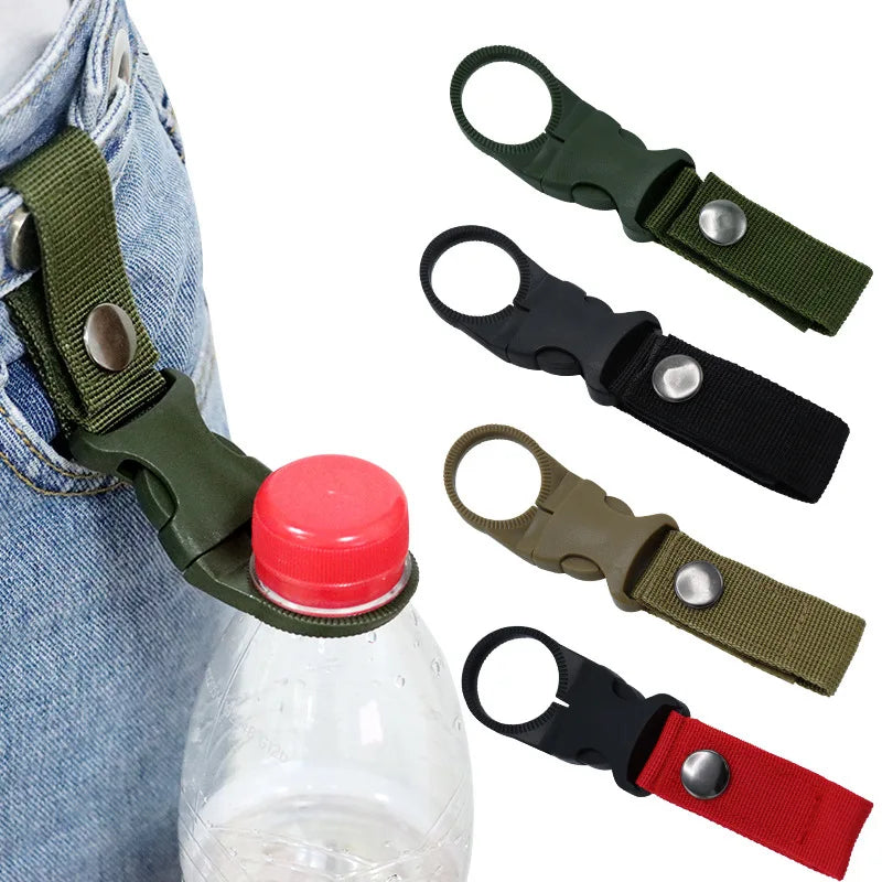 Webbing Water Bottle Holder Climbing Carabiner Belt Backpack Hanger Hooks Clip Multifunction Water Bottle Nylon Buckle Hook Clip Beauty World Shop