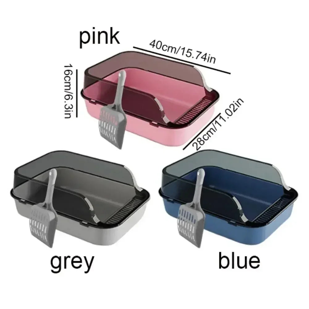 Cat Litter Box Set Large Fence Semi Enclosed Cat Litter Box Thickened Cat Toilet with Cat Litter Scoop Pet Supplies Cat Litter Beauty World Shop