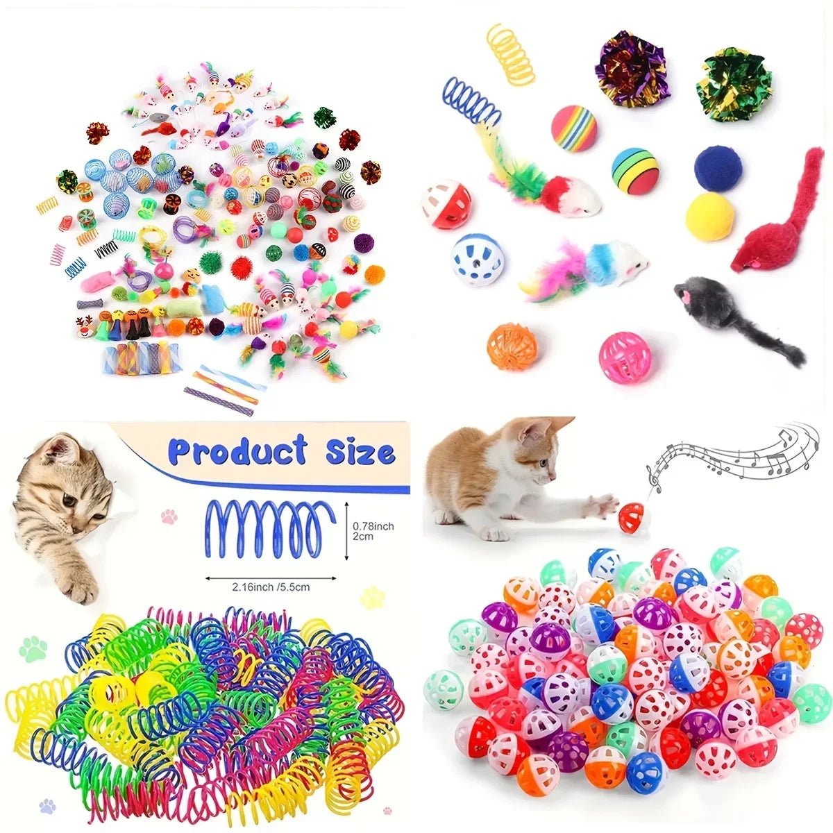 56pcs/28pcs/14pcs Cat Toys Mixed Pack. A Combination of Various Plastic Toys and Plush Toys Suitable for Multiple Cats To Play Beauty World Shop