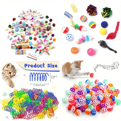 56pcs/28pcs/14pcs Cat Toys Mixed Pack. A Combination of Various Plastic Toys and Plush Toys Suitable for Multiple Cats To Play Beauty World Shop
