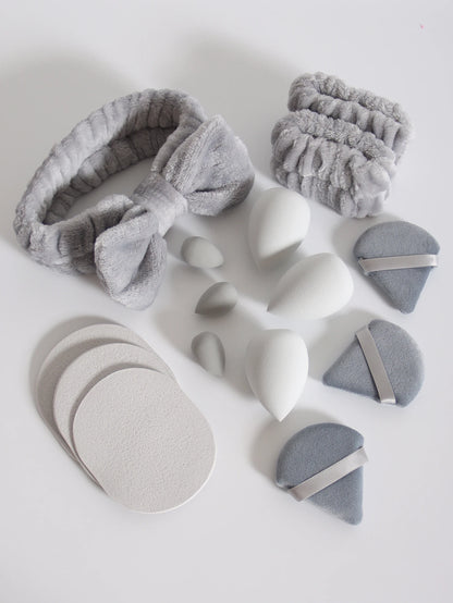 15 件套 Cosmetic Puff Makeup Sponge Blender Beauty Egg Foundation Sponges Puff Wash Face Headband Wristband Make up Accessories Beauty World Shop