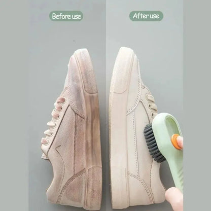 Automatic pressing liquid long handle shoe brush with soft bristles that do not damage shoes, laundry brush, cleaning tool Beauty World Shop
