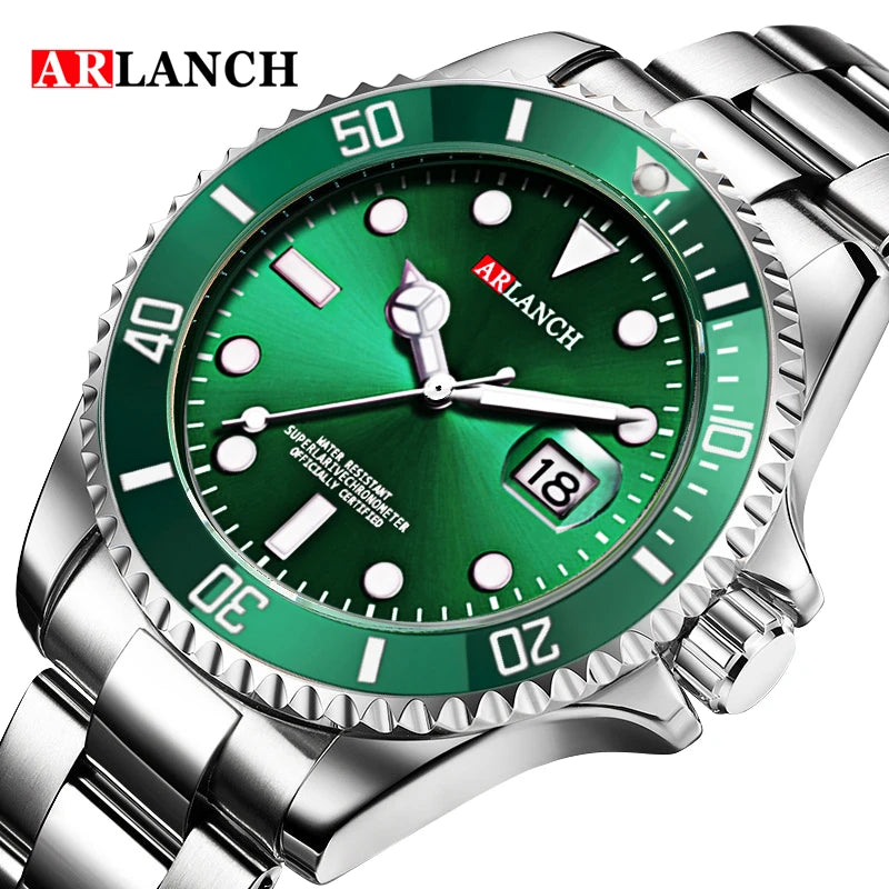 Business Stainless Steel Watch 40mm Classic Red Blue Circle Diving Series Magnifying Glass Calendar Quartz Watches montre homme Beauty World Shop