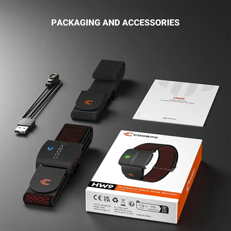 COOSPO HW9 Armband Heart Rate Monitor with HR Zones/Calories HRM Sensor for Fitness Cycling BLE5.0 ANT+ for Peloton,Zwift,Wahoo Beauty World Shop