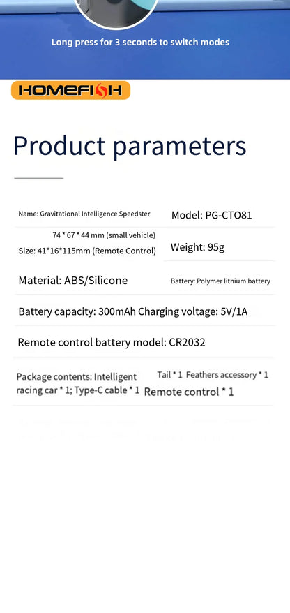 Smart Cat Car 2 Modes Automatic Moving Remote Controlled Car for Cats Dogs Interactive Playing Kitten Training Pet Supplies Beauty Fashion