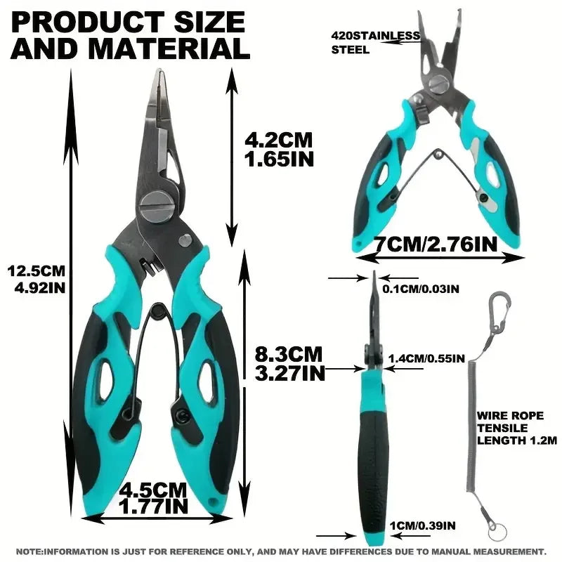 New Multifunctional Fishing Pliers Accessories 420 Stainless Steel Body Scissors Line Cutter Hooks Remover Outdoor Fishing Tools Beauty World Shop