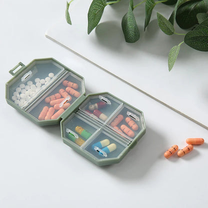 10 Compartments Travel Pill Organizer Pocket Portable Pill Storage Box Case Daily Pill Container or Purse Fish Oil Medicine Beauty World Shop