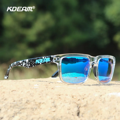 KDEAM Men's Polarized Sunglasses Square Casual Outdoors Sun Glasses Women Unisex Sunglass For Couple With Zipper Case Beauty World Shop