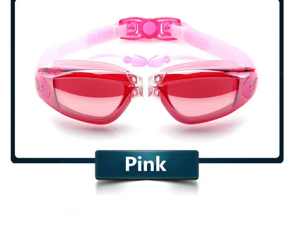 Swimming Goggles Adult Pool Glasses Anti Fog Men Women UV Protection Optical Waterproof Swim Eyewear with Earplugs Beauty World Shop