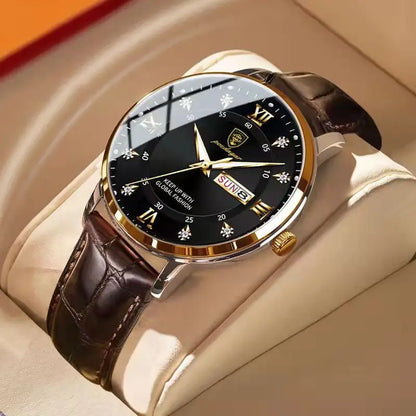 POEDAGAR Luxury Brand Men Watches Waterproof Luminous Leather Quartz Man Wristwatch Casual Sports Military Watch For Men relogio Beauty World Shop