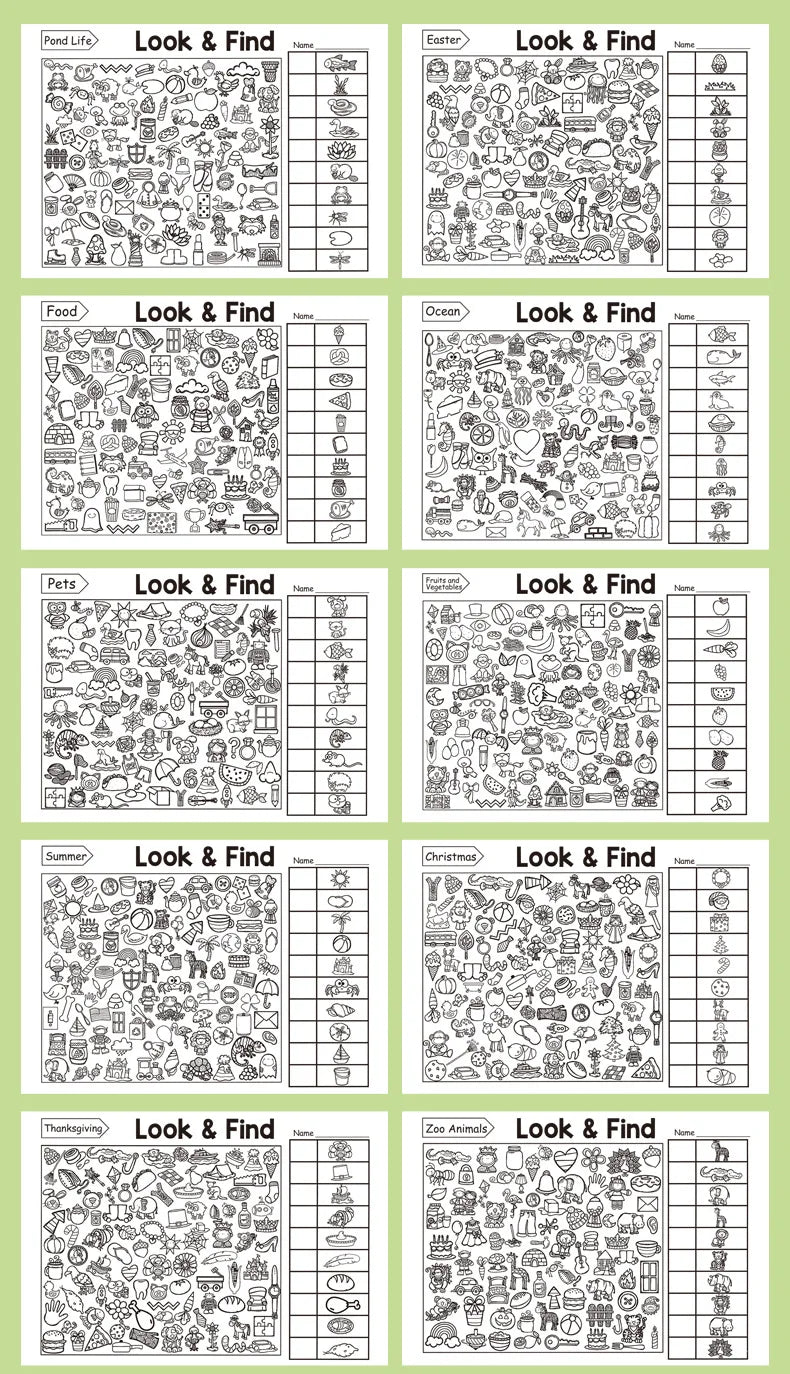 Children's Search for Items Game, Enhance Visual Perception, Fun Coloring Book, Focus and Attention, Handwriting Exercise Book Beauty World Shop
