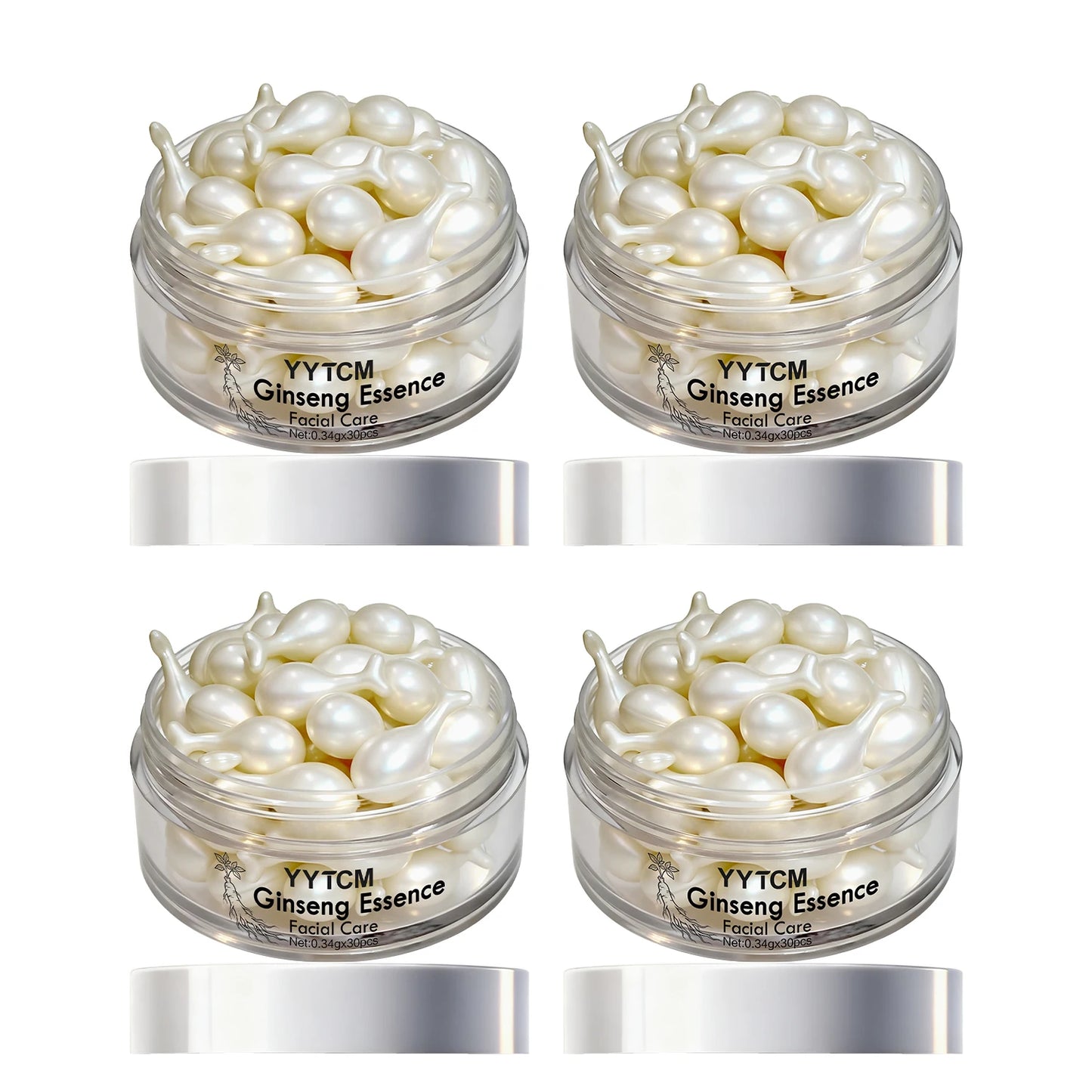 Ginseng Essence Capsules, Moisturizing and Firming Essence Serum, Contains Squalane, Niacinamide, Vitamin E, Retinol, Deep Hydration (0.34Gx30 Capsules)/Bottle-1 Bottle Beauty World Shop