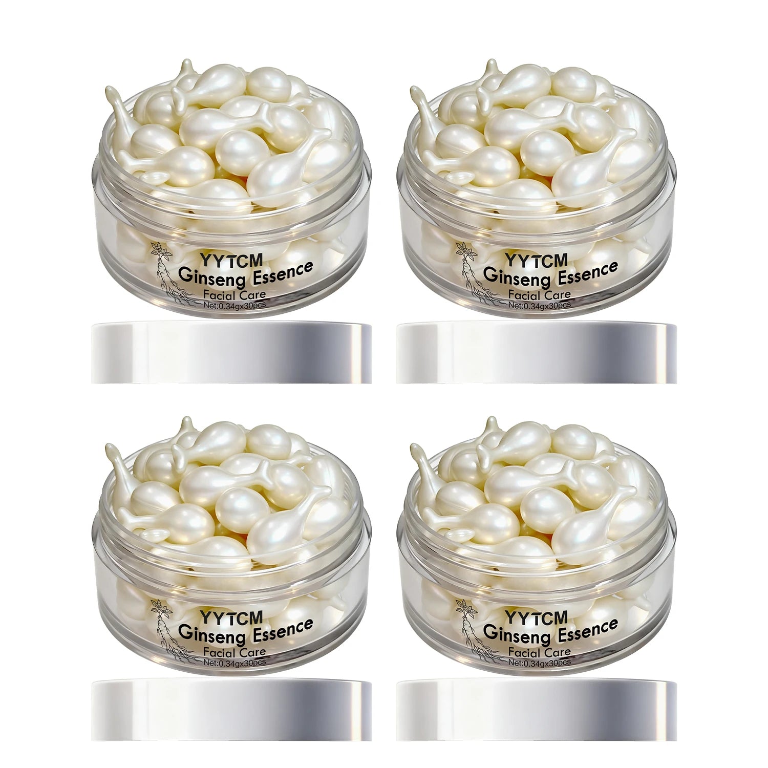 Ginseng Essence Capsules, Moisturizing and Firming Essence Serum, Contains Squalane, Niacinamide, Vitamin E, Retinol, Deep Hydration (0.34Gx30 Capsules)/Bottle-1 Bottle Beauty World Shop