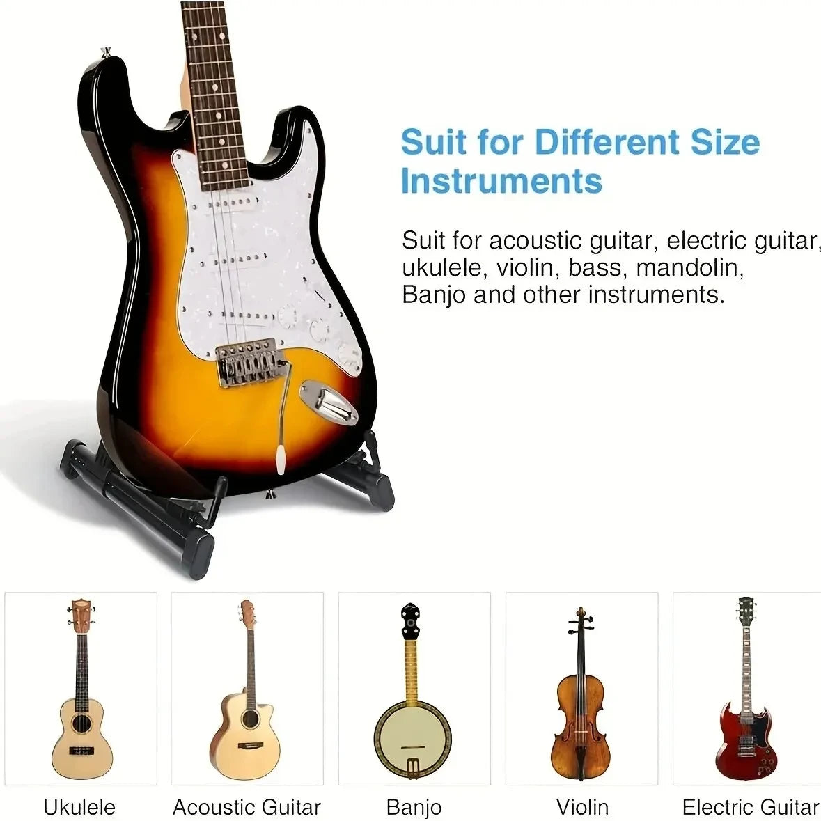 Miwayer Guitar Stand Folding A Frame Floor Universal ABS for Acoustic Classical Electric Bass Guitars Banjo Ukulele Portable Beauty World Shop