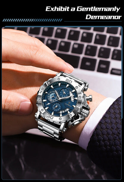 POEDAGAR Luxury Men's Watch Calendar Luminous Waterproof Man Clock Chronograph Stainless Steel Quartz Watches For Men Reloj Gift Beauty World Shop