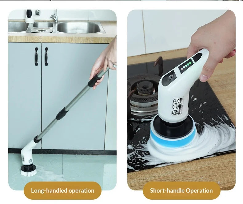HOMEFISH Cordless Spin Scrubber Electric Cleaning Brush for Bathroom Kitchen Toilet Multipurpose Household Cleaning Tool Beauty World Shop