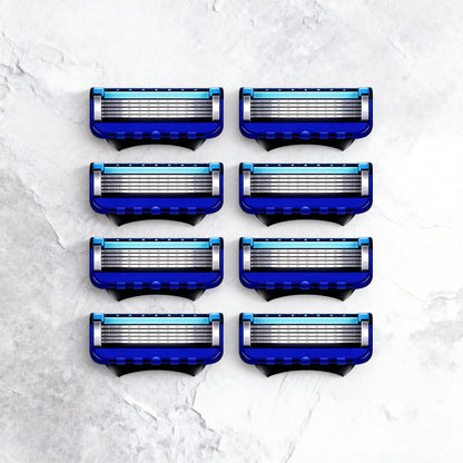 Manual Shaving For Men Replace Head Five Layer Blade Eight Comfortable Shaving Blades The Latest Blue No Skin Damage Uncharged Beauty World Shop