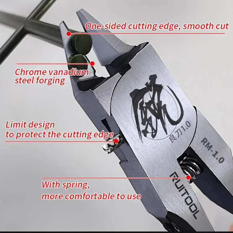 1pc Model Pliers CR-V Ultra-thin Single Blade Gundam Nipper Non-slip Grip Sprue Cutter for Plastic Model Cutting and Building Beauty World Shop