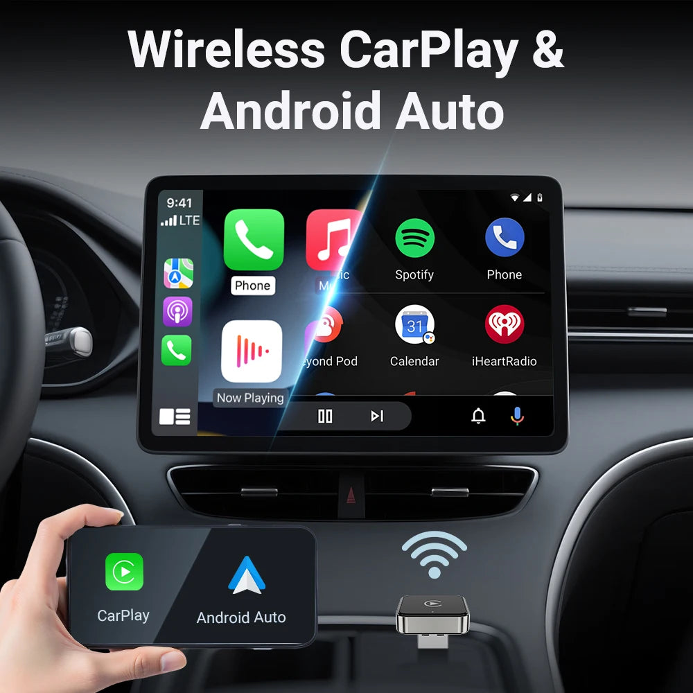 XUDA 2 in1 Wired to Wireless CarPlay Android Auto Adapter for OEM Car Stereo With USB Dongle Smart Mini Box Plug and Play Blueto Beauty World Shop