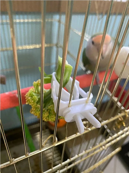 Cute Small Pet Bird Food Holder Parrot Fruits Vegetables Clip Cuttlefish Bone Feeder Device Clamp Bird Cage Accessories Oiseaux Beauty World Shop