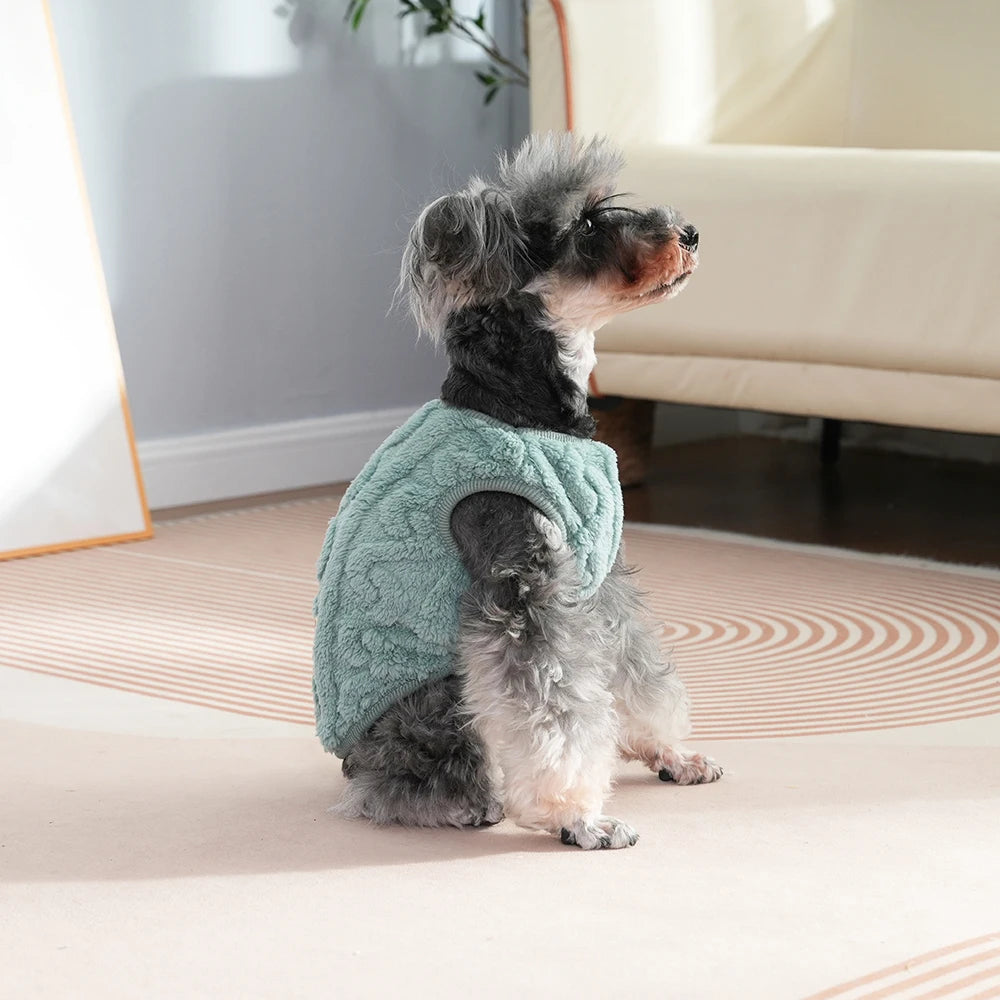 Fleece Warm Dog Cloth Sleeveless Soft Cozy Plush Vest Puppy Winter Overall for Small Medium Pet Sweatshirt  for Dog and Cat Beauty World Shop