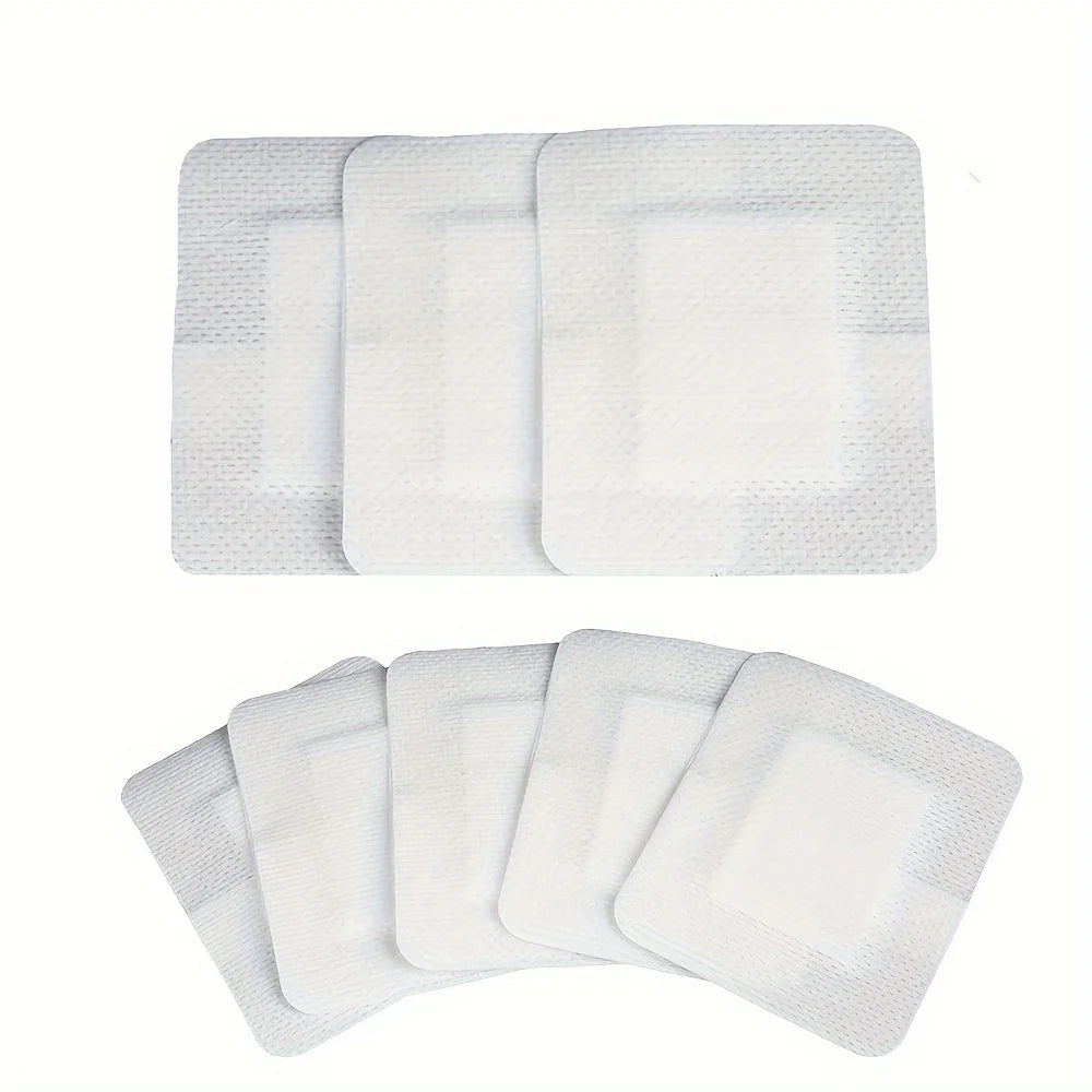 50pcs Large Size Hypoallergenic Non-woven Medical Adhesive Wound Dressing Band Aid Bandage Large Wound First Aid 6*7cm Beauty World Shop