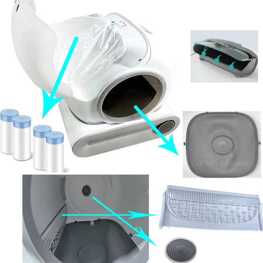 TONEPIE Automatic Cat Litter Box Accessories Bin Door Bottom Capsule Ventilation Screen Filter Mesh for Pet Toilet Replacement Beauty World Shop