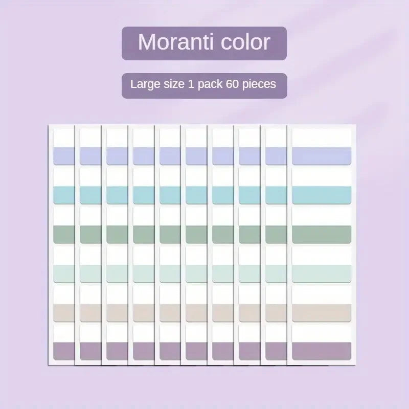 Morandi Colors Index Stickers, Light Color Index Notes, Transparent Writable Folder Sticky Notes Beauty World Shop