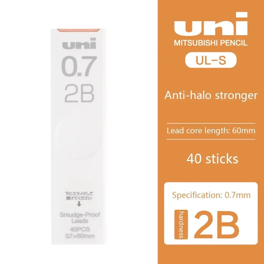 1Pcs Japan UNI UL-S Mechanical Pencil Lead-core Anti-fouling Thickened Black Non-breakable Student Pencil Lead 0.3/0.5/0.7 mm Beauty World Shop