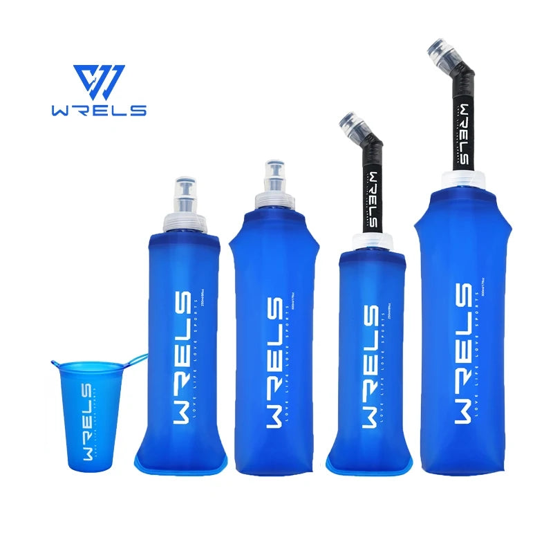 WRELS Folding Water Bottle TPU BPA-Free Collapsible Soft Flask Outdoor Sport Hiking Camping Running Portable Soft Water Bottle Beauty World Shop