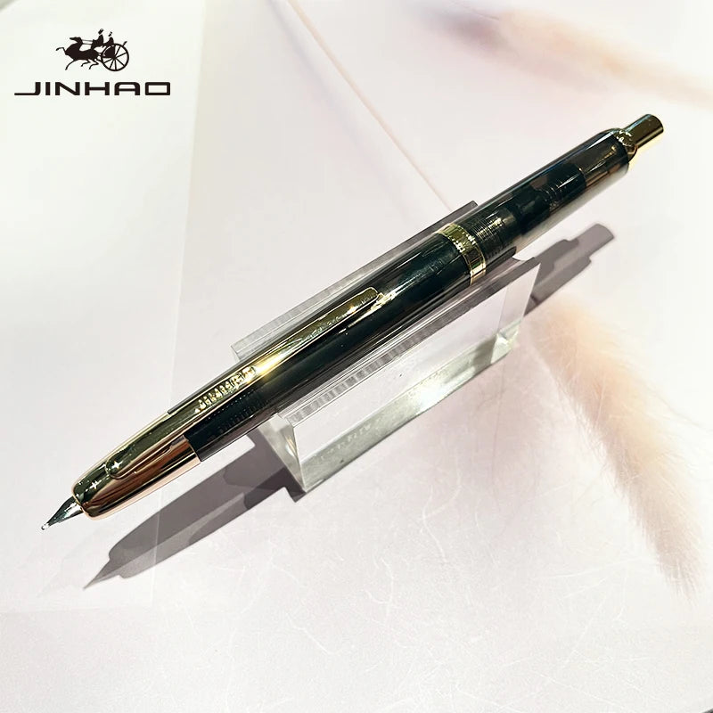 Jinhao 20 Press Retractable Fountain Pen EF/F Nib with Converter Resin Writing Gift Pen Beauty World Shop