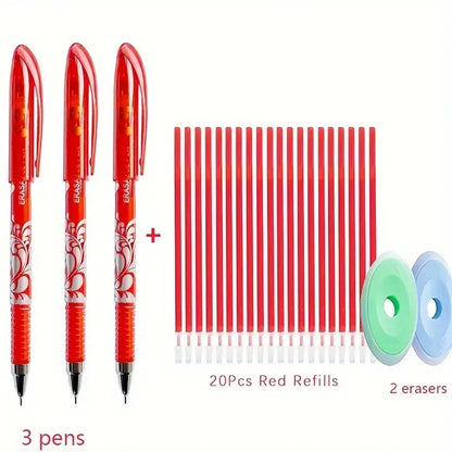 0.5mm Erasable Gel Pen Set 6 Colors Ink Writing Gel Pens Refills Rods Washable Handle for School Office Stationery Supplies Beauty World Shop