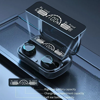 New TWS Bluetooth Earphones Handfree LED Dispay Headphones Bluetooth HiFi Stereo Music Wireless Earbuds for all smartphones Beauty Fashion