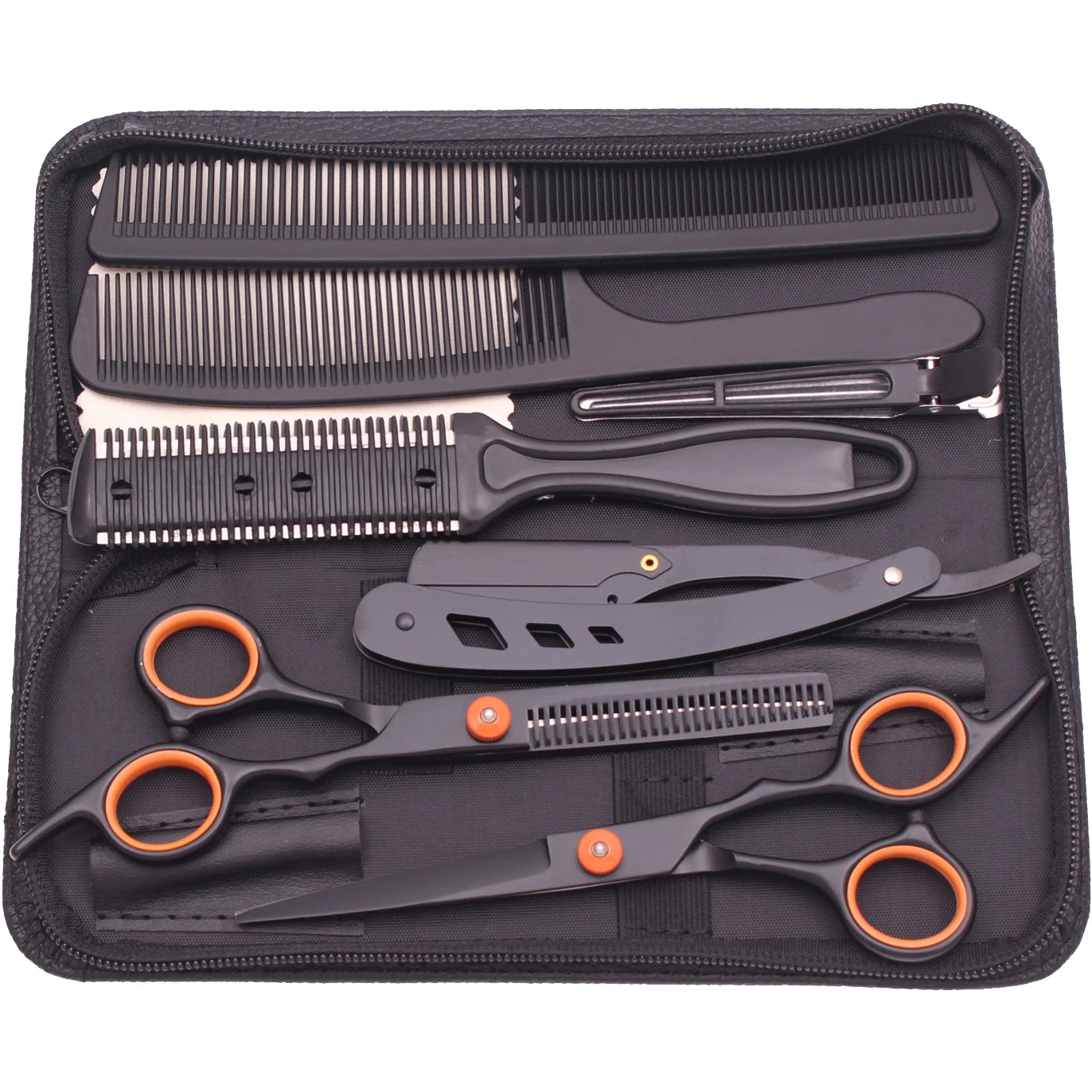 Hairdressing Scissors Japan Stainless Hair Scissors Purple Hair Cutting Scissors Barber Shop Thinning Shears Set Comb C1001 Beauty World Shop