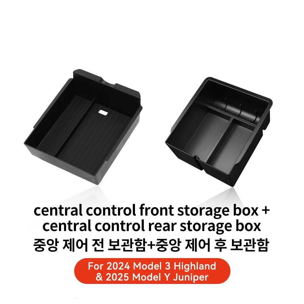 YZ For Tesla Model 3 Highland 2024 Model Y juniper 2025 Storage Box Center Armrest Hidden Box Cup Holder Organizer Accessories Beauty World Shop
