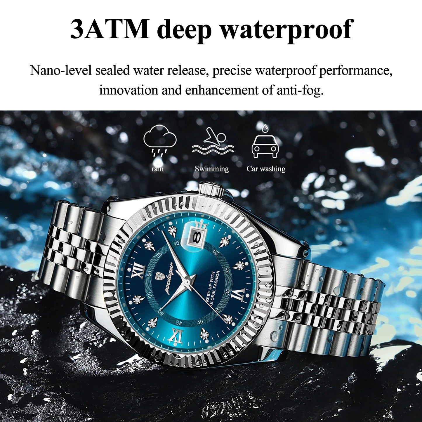 POEDAGAR Original Men Wristwatch Waterproof Luminous Date Business Man Clock Stainless Steel Quartz Military Men's Watches Reloj Beauty World Shop