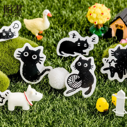 45Stickers / Box Kitten Notebook Boxed Stickers Cartoon Cute Decorative Photo Album Diy Stickers Growth Manual Beauty World Shop
