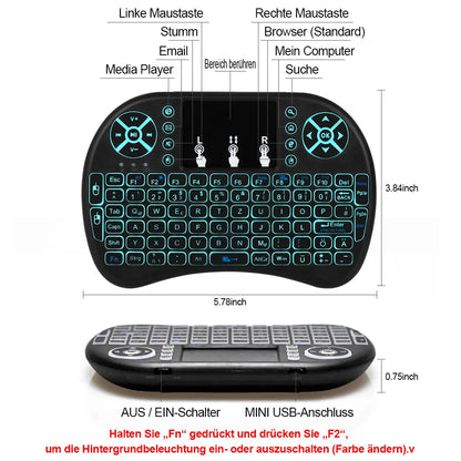 2.4G Air Mouse with Touchpad Keyboard i8 Arabic French Spanish Russian Backlit Mini Wireless Keyboard for PC Android TV Box Beauty World Shop