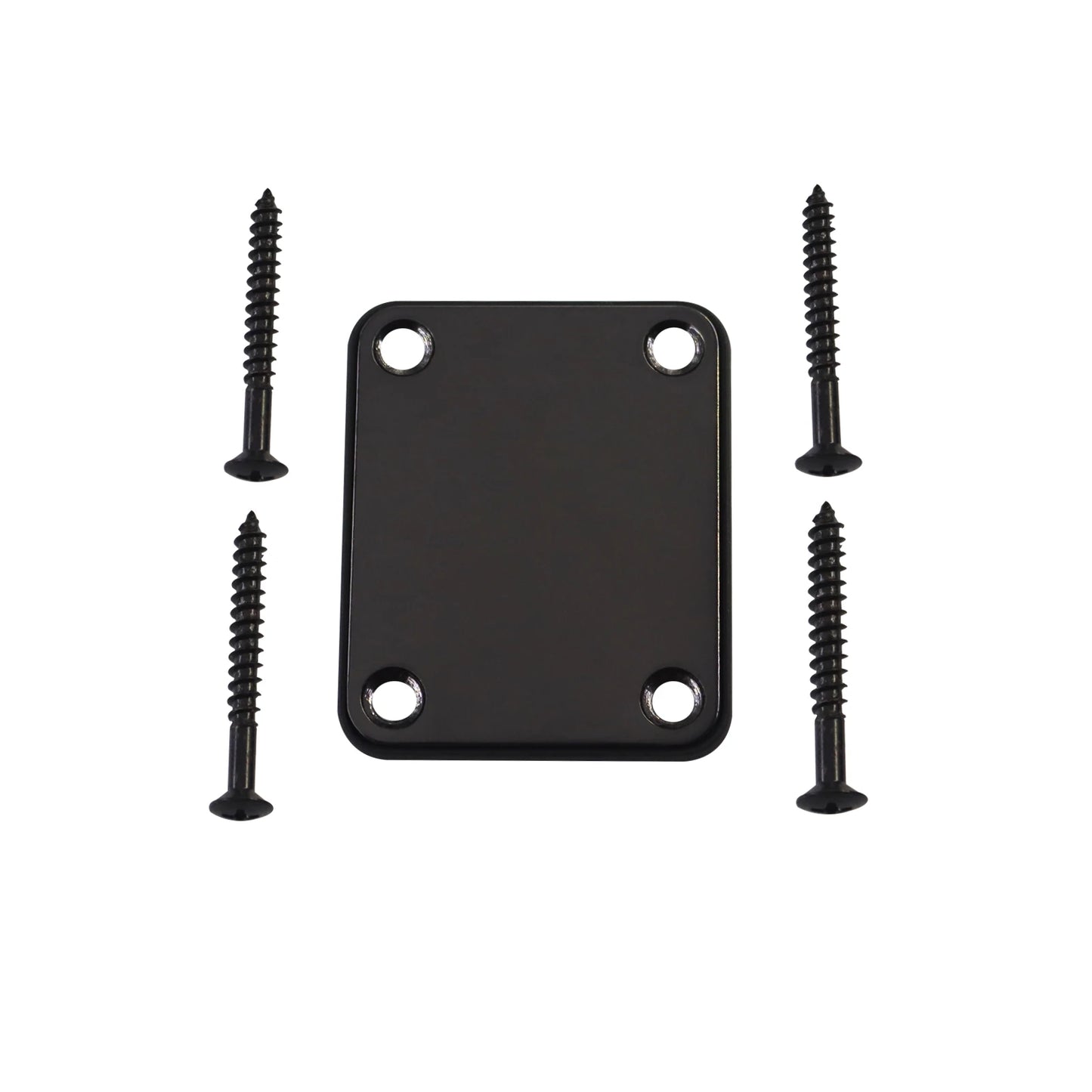 1Set  Bass Guitar Neck Plate,Electric Guitar Neck Joint Connecting Strengthen Plate with Plastic Back Plate & Mounting Screws Beauty World Shop