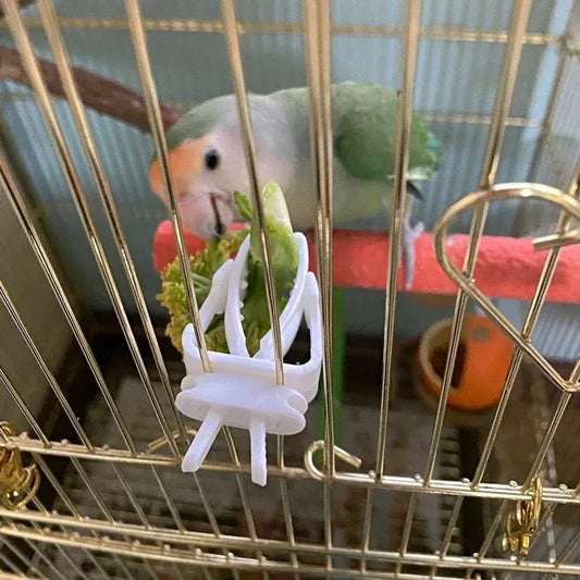 Cute Small Pet Bird Food Holder Parrot Fruits Vegetables Clip Cuttlefish Bone Feeder Device Clamp Bird Cage Accessories Oiseaux Beauty World Shop
