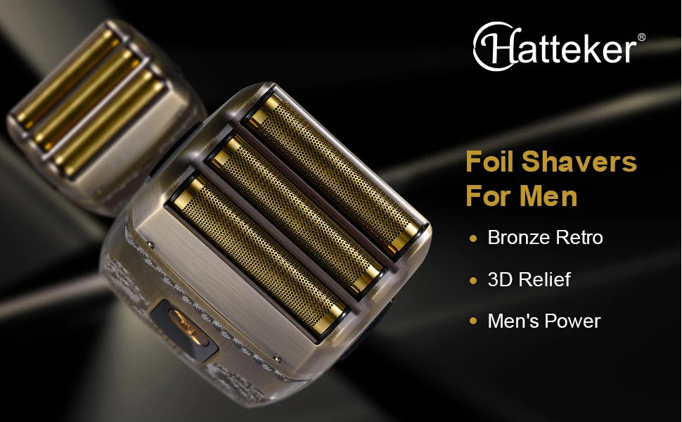 HATTEKER Shaver Professional Electric Razor Shaving Machine Waterproof Beard Trimmer Metal Razor Digital Display Shavers for Men