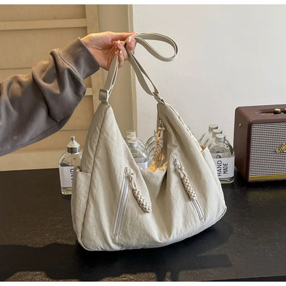 Trendy Women's Soft Cloth Shoulder Bag Solid Color Student 2026 Spring Y2k Casual Style Big Handbags Crossbody Bags for Women Beauty World Shop