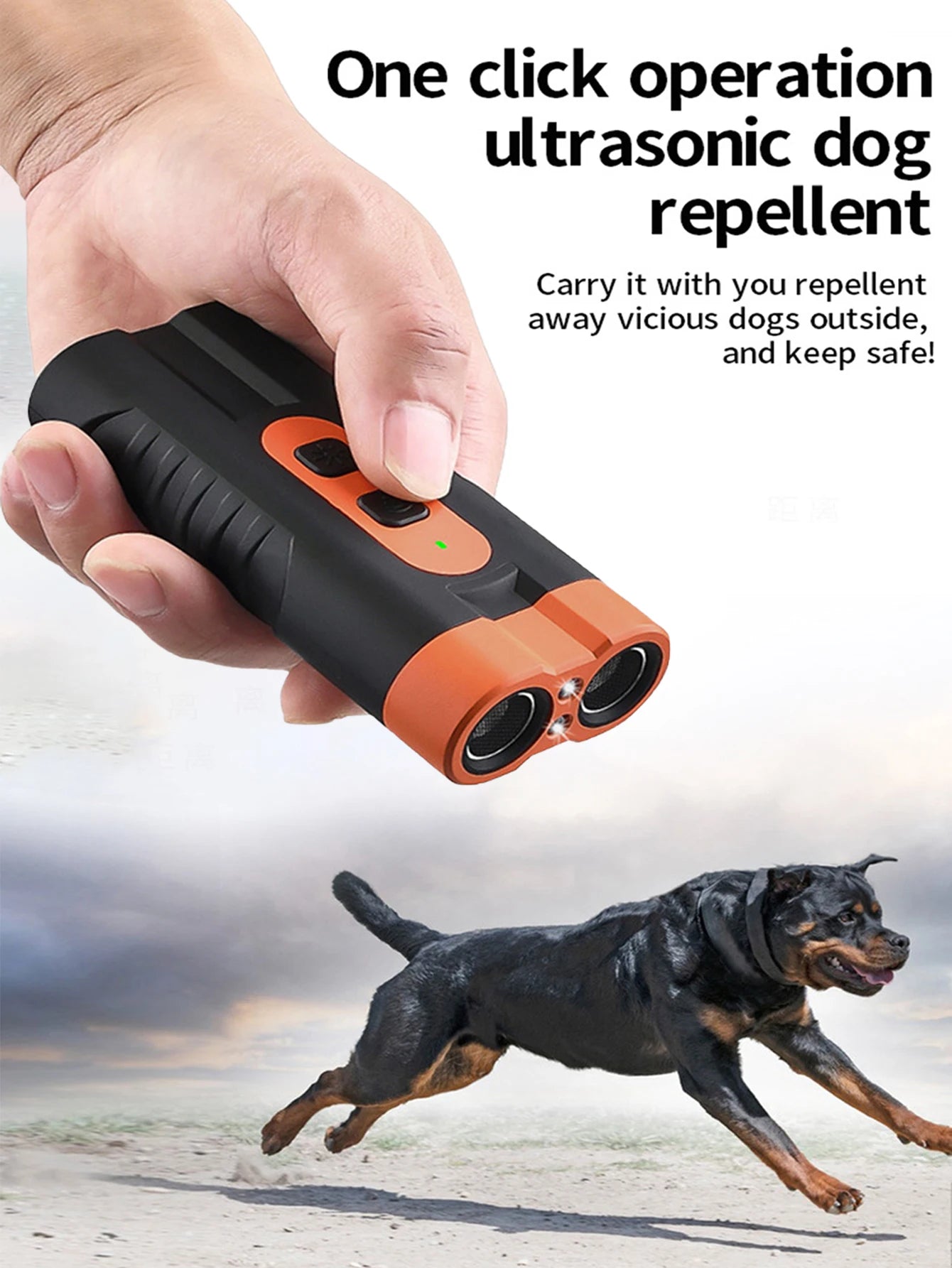 2025 Dual Head Ultrasonic Dog Repeller USB Rechargeable Dog Training Device High-Power Anti Bark Device with LED Flashlight Beauty World Shop