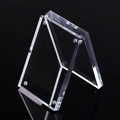 1 Pc Transparent Photo Frame Acrylic Magnetic Display Frame Poster Display Stand 3/5mm For Room Desk Home Decoration Beauty World Shop