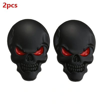 2pcs Skull Pirate Skeleton Buccaneer Head Skull 3D Metal Car Body Sticker Auto Rear Emblem Badge Decal Beauty World Shop