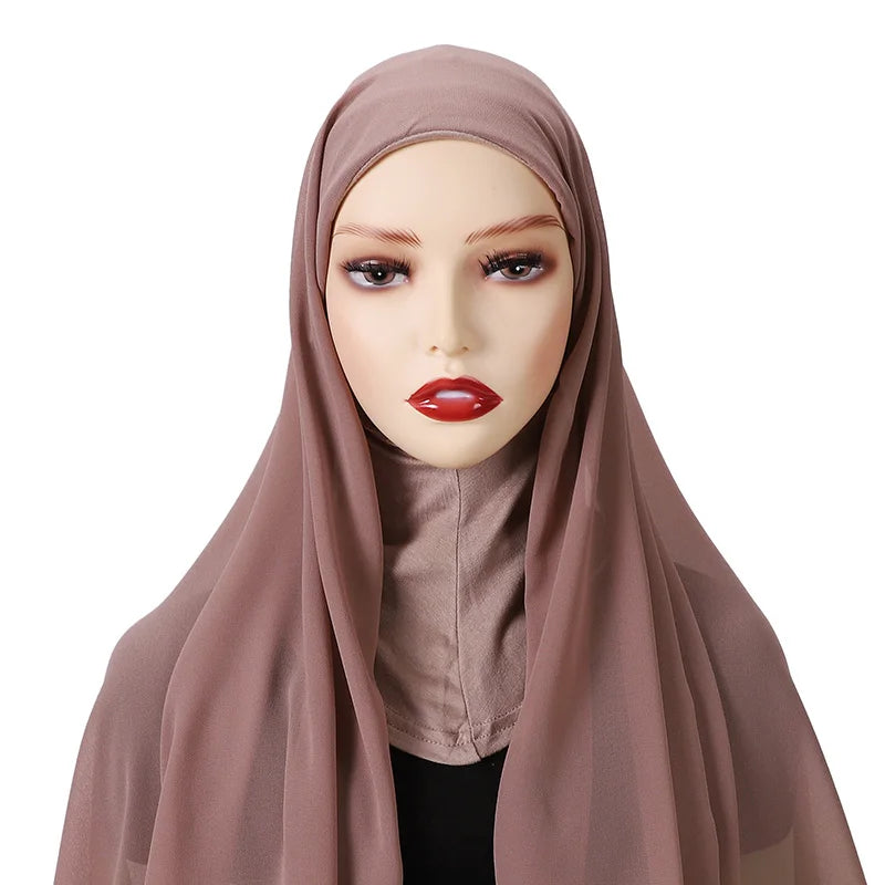 Full Cover Inner Muslim Chiffon Hijab Instant Scarf Islamic Cap Head Wear Caps Underscarf Bone Bonnet Headcover Beauty World Shop