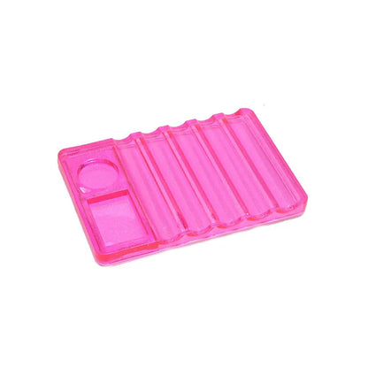 Acrylic Multi-purpose Nail Art Pen Holder, 5-Compartment Brush Stand with Color Palette, Organize and Display Tool Beauty World Shop